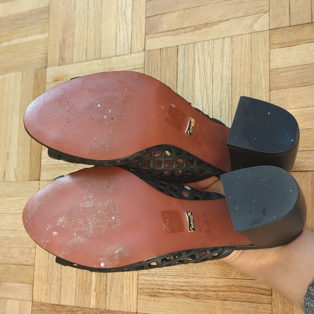 Intervalle Leather Peep Toe Mules - Picture 6 of 7